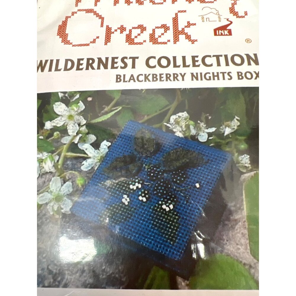 RARE Whiskey Creek Ink Blackberry Nights Box Cross-Stitch Kit, Beads